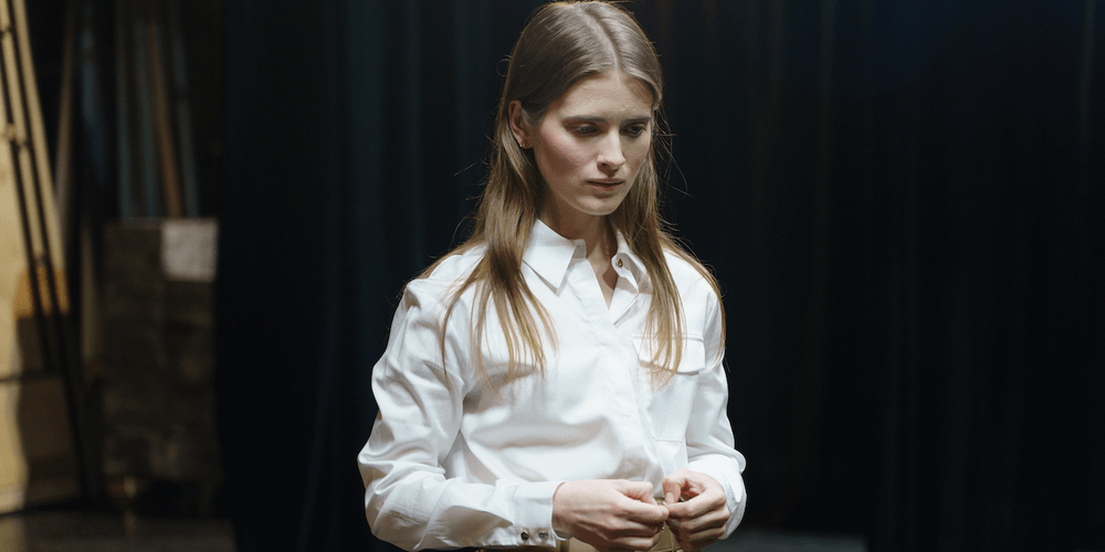Acting student tapping into the emotion of a scene