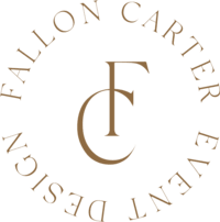 Logo with a large 'F' and 'C' in the center, surrounded by the words 'FALLON CARTIER EVENT DESIGN' in a circular arrangement.