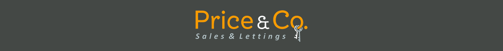 Logo for Price & Co. Sales & Lettings with the company name in orange and white text on a dark gray background.
