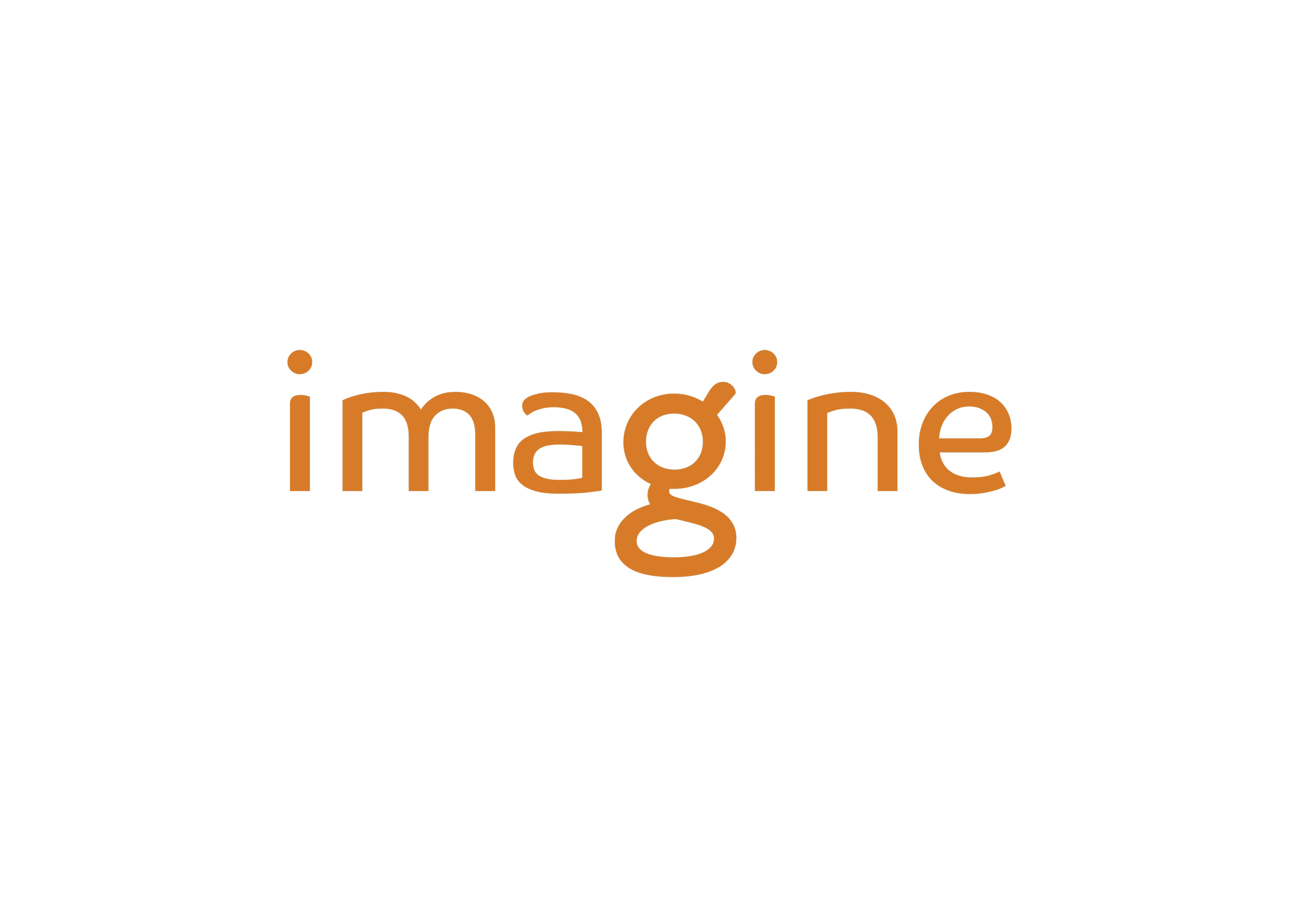 Black background with the words 'Imagine' in brown text and 'The possibilities' in white text.