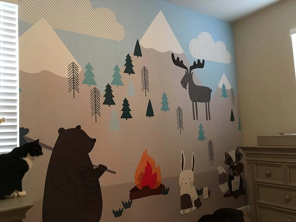 nursery mural install