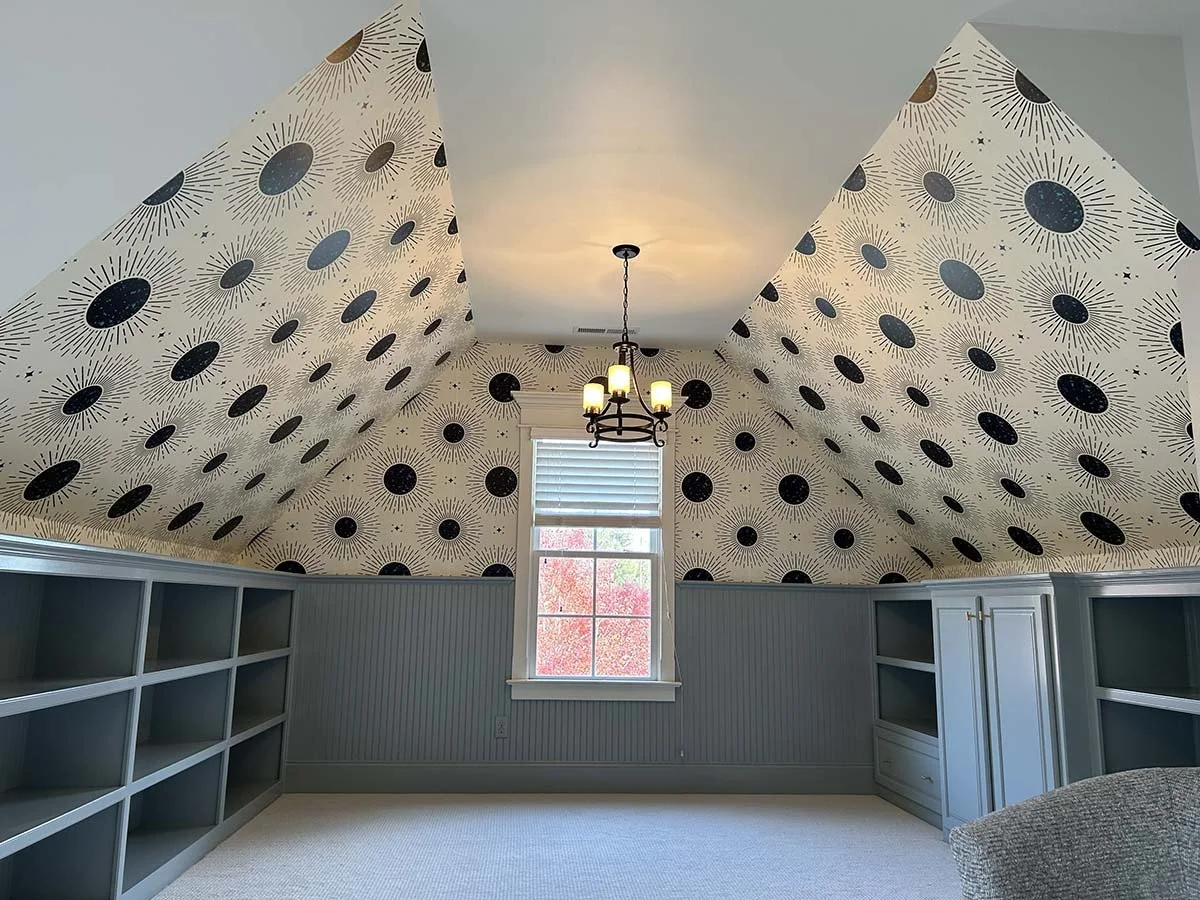 Kids room wallpaper installation