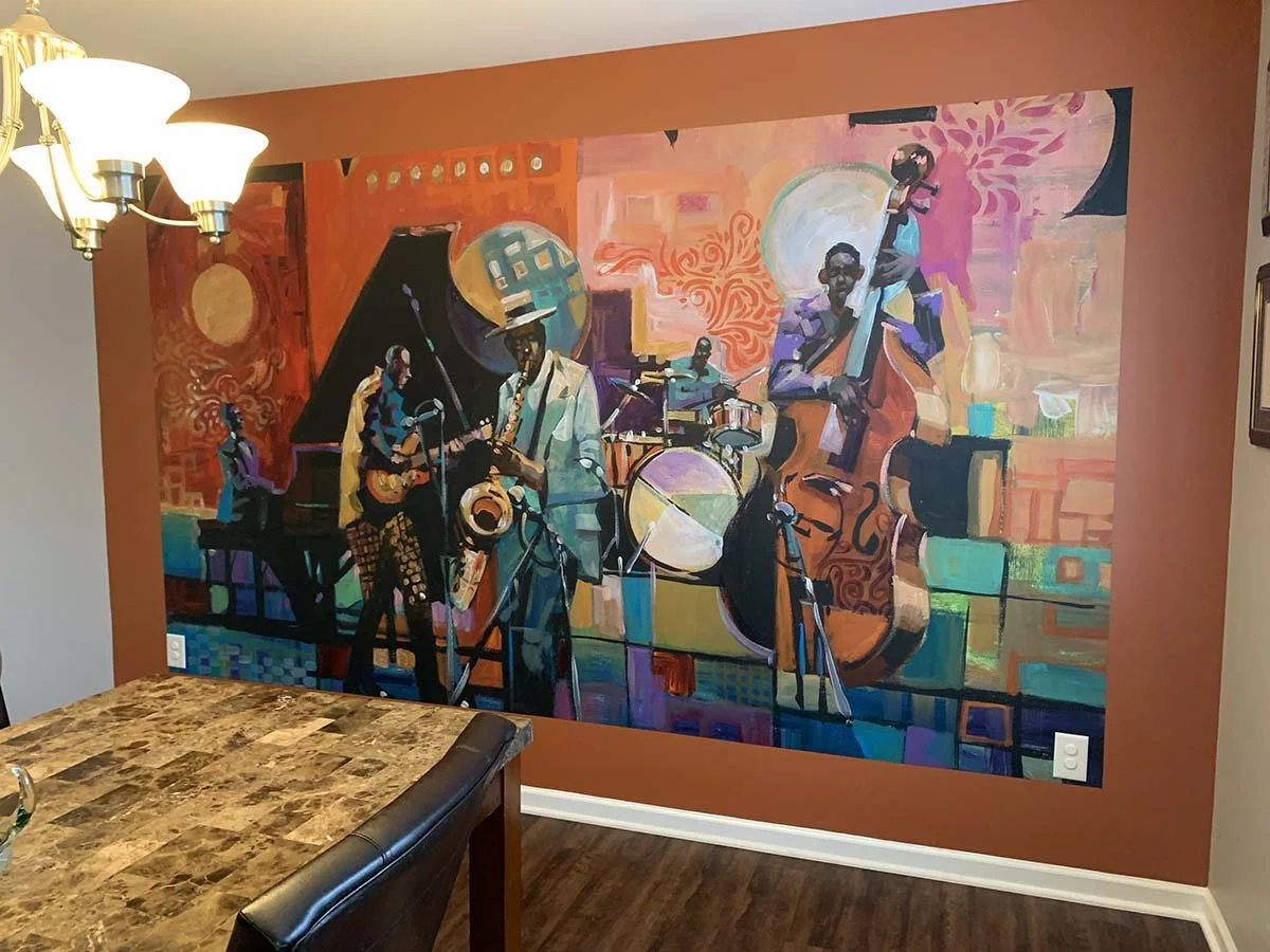 Custom mural wallpaper installation