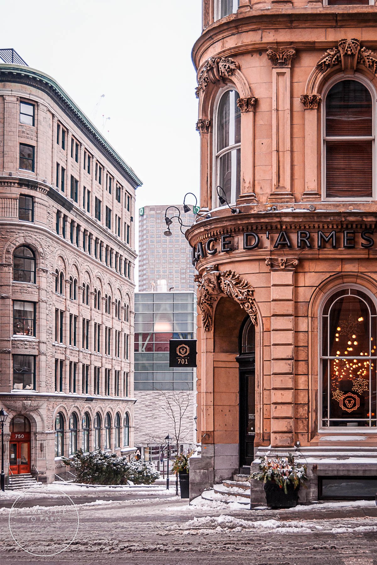 Rue Saint-Sulpice at Place d'Armes, Vieux Montréal