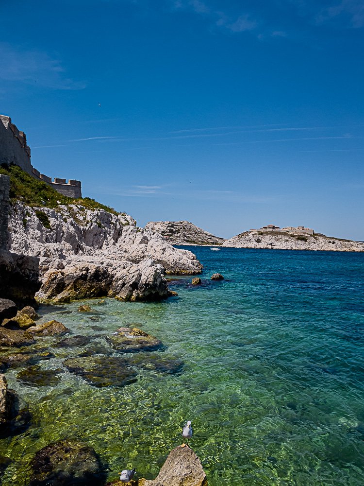 The edge of Château d'If from the boat