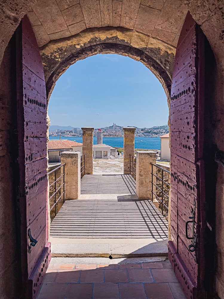 The view from Château d'If back to Marseille