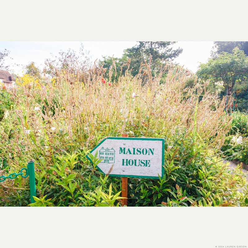 Monet's Wildflowers, Maison/House Sign in the Gardens at Giverny