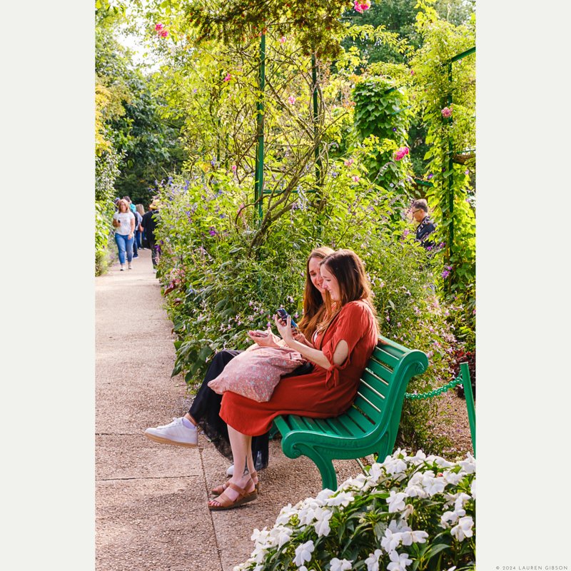 Sisters, Monet's Bench in Giverny