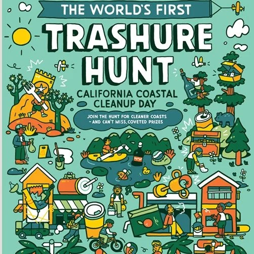 Join the Trashure Hunt! This year, California Coastal Cleanup Day will become the world's largest scavenger hunt. Special "trash" items will be hidden at cleanup sites all across the state. If you find one of them at Shell Beach, you can re