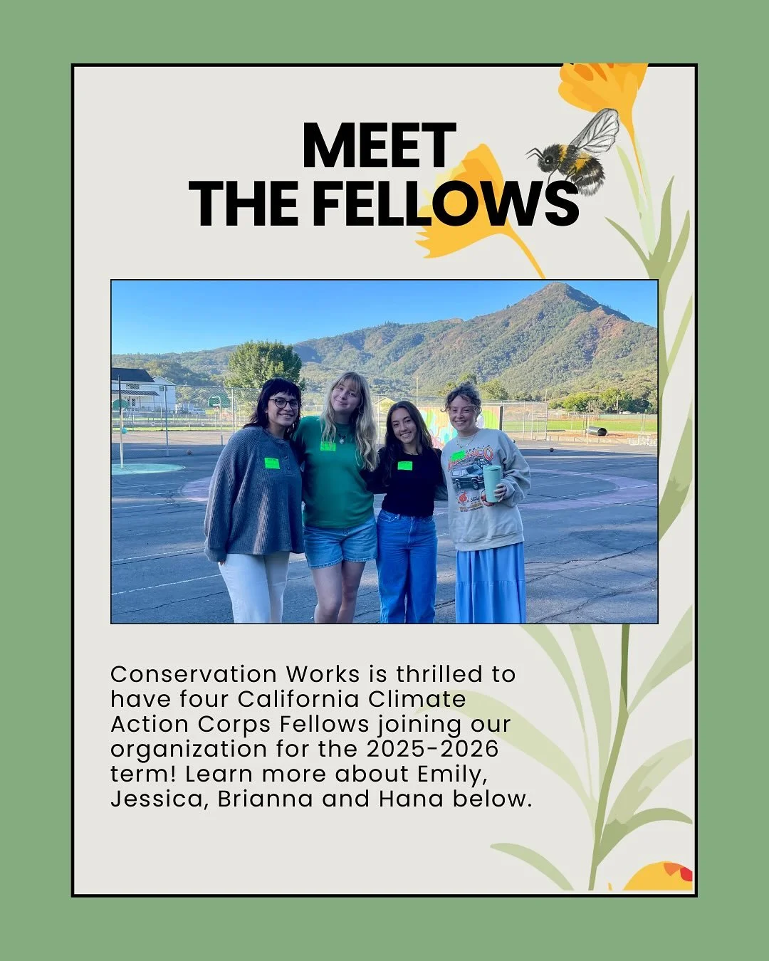 The squad just got stronger— welcome to our amazing new California Climate Action Corps fellows! 🍄‍🟫
California Climate Action Corps (CCAC) is a national service program led by California Volunteers, Office of the Governor, and implemente