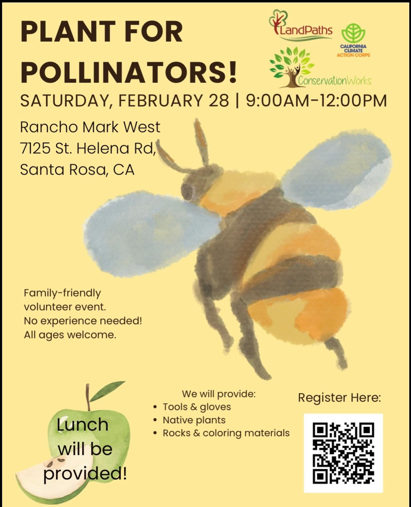 Are you looking to engage with your community in a meaningful way? 🌱
Join Conservation Works for a volunteer day creating habitat for pollinators! 🦋🐝🐛

We&rsquo;ll be spending a beautiful morning outdoors at Rancho Mark West, where volunteers wil