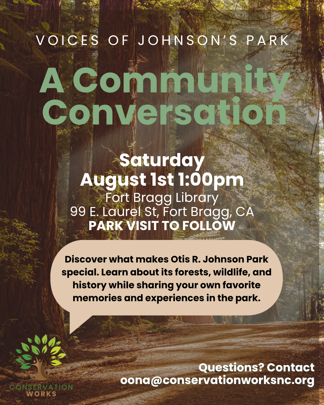  Voices of Johnson Park - "Community Conversation" at the Fort Bragg Library