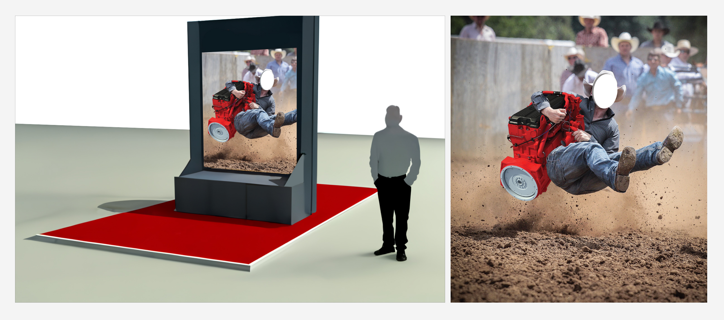Print, photo stand-in board, cowboy version.