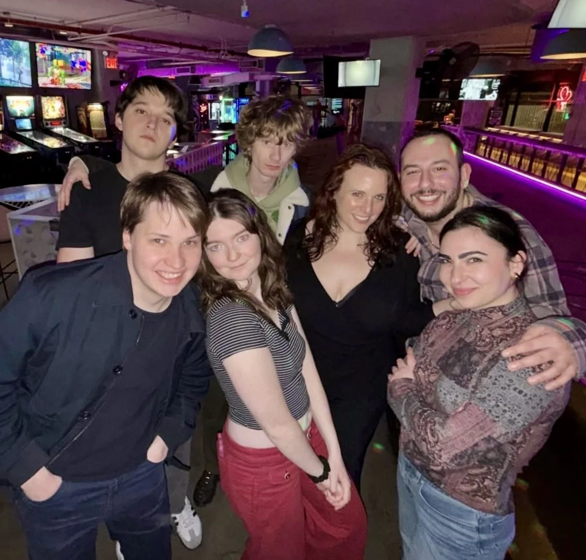 Sydney Bossuk with Disco Prescription Improv group.