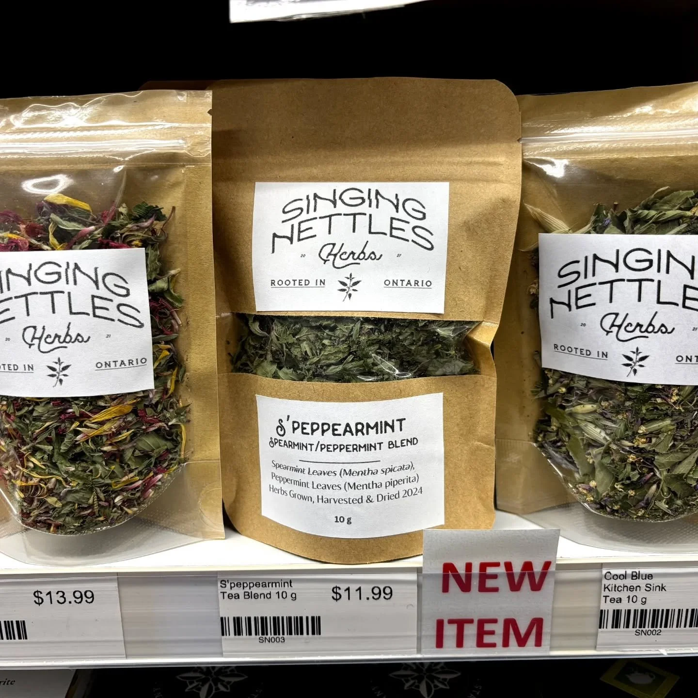 If, like me, you still have not started your holiday shopping, consider buying an artisanal herbal tisane from me!

Grown, harvested, dried and blended by me, I have three teas as well as single herbs available for sale at the Gentle Rain. 

I also h