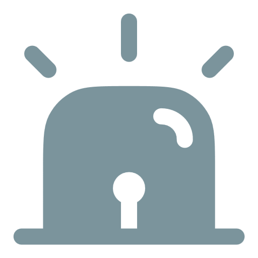 Alert icon of a siren with flashing lights