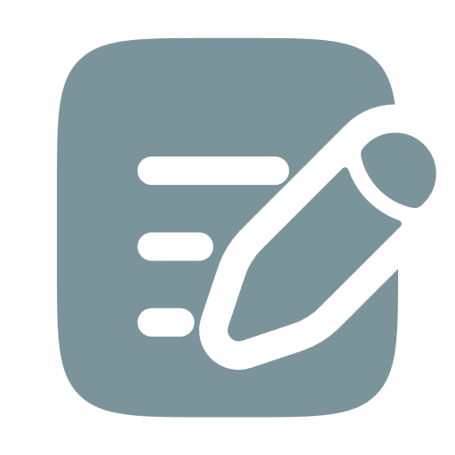 Icon of a notepad and pencil, symbolizing note-taking or editing.