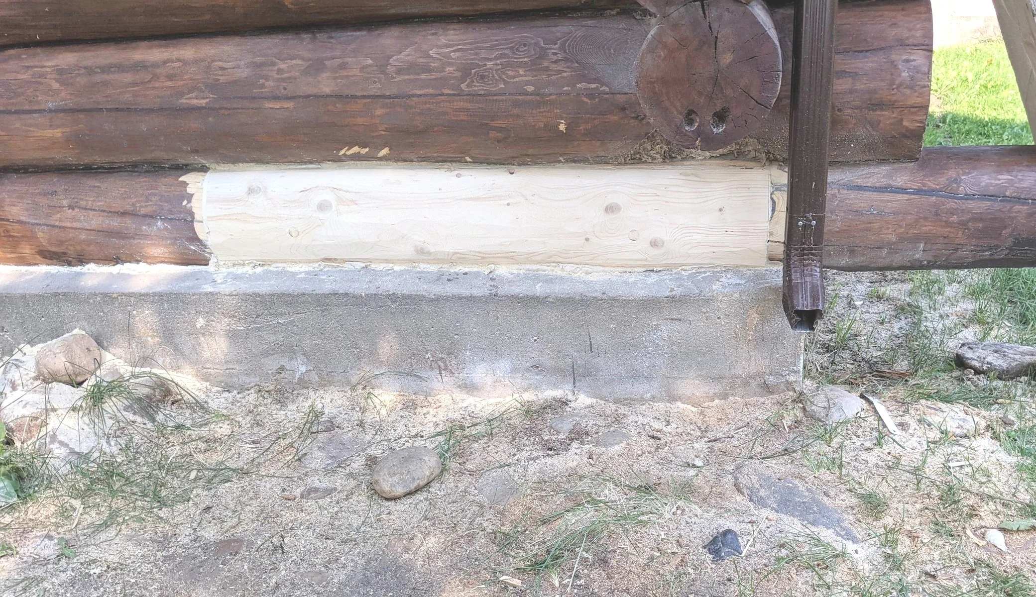 Replacing it with a new section of log