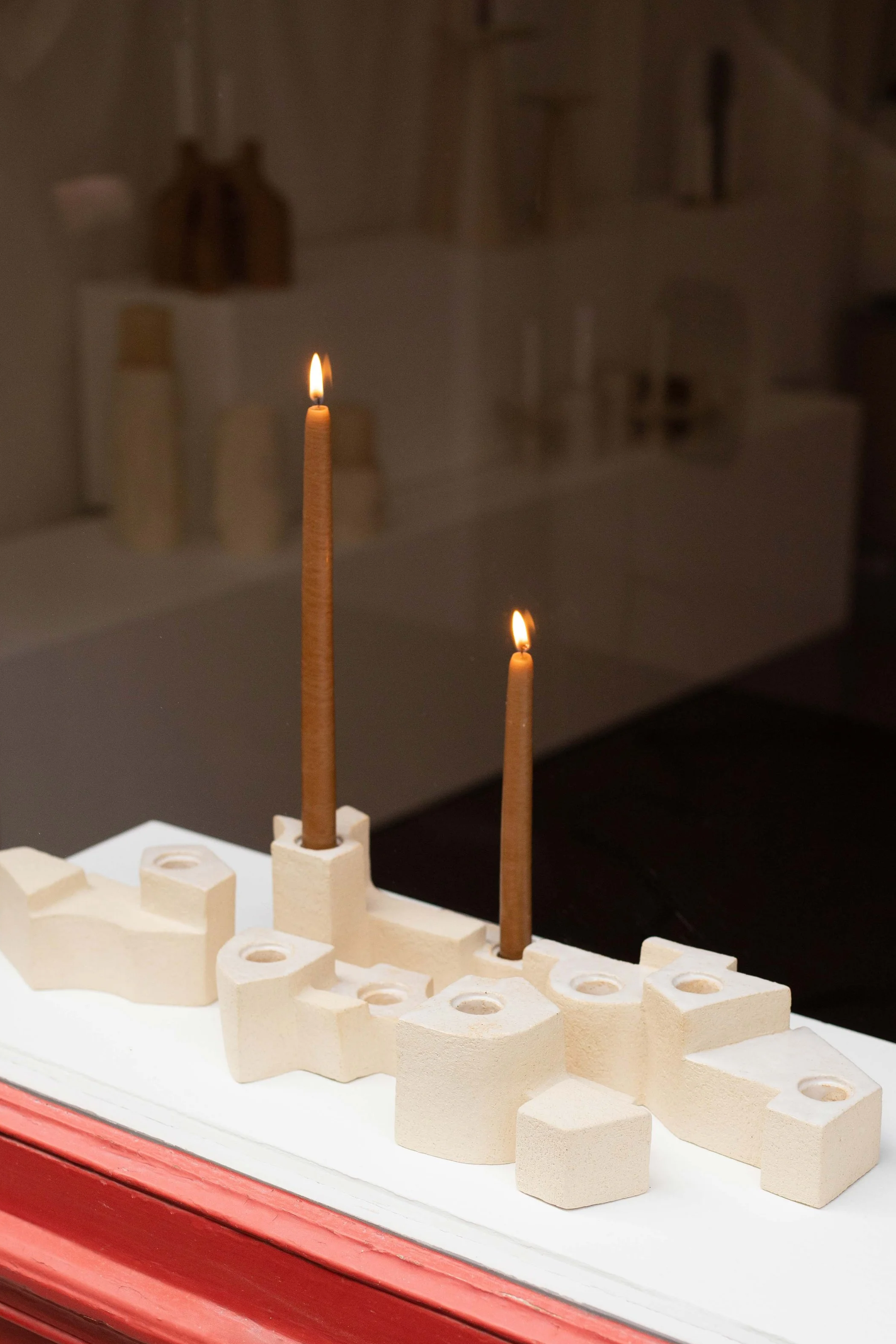 Sculpture modulaire – Caroline Desile – bougeoirs clouds