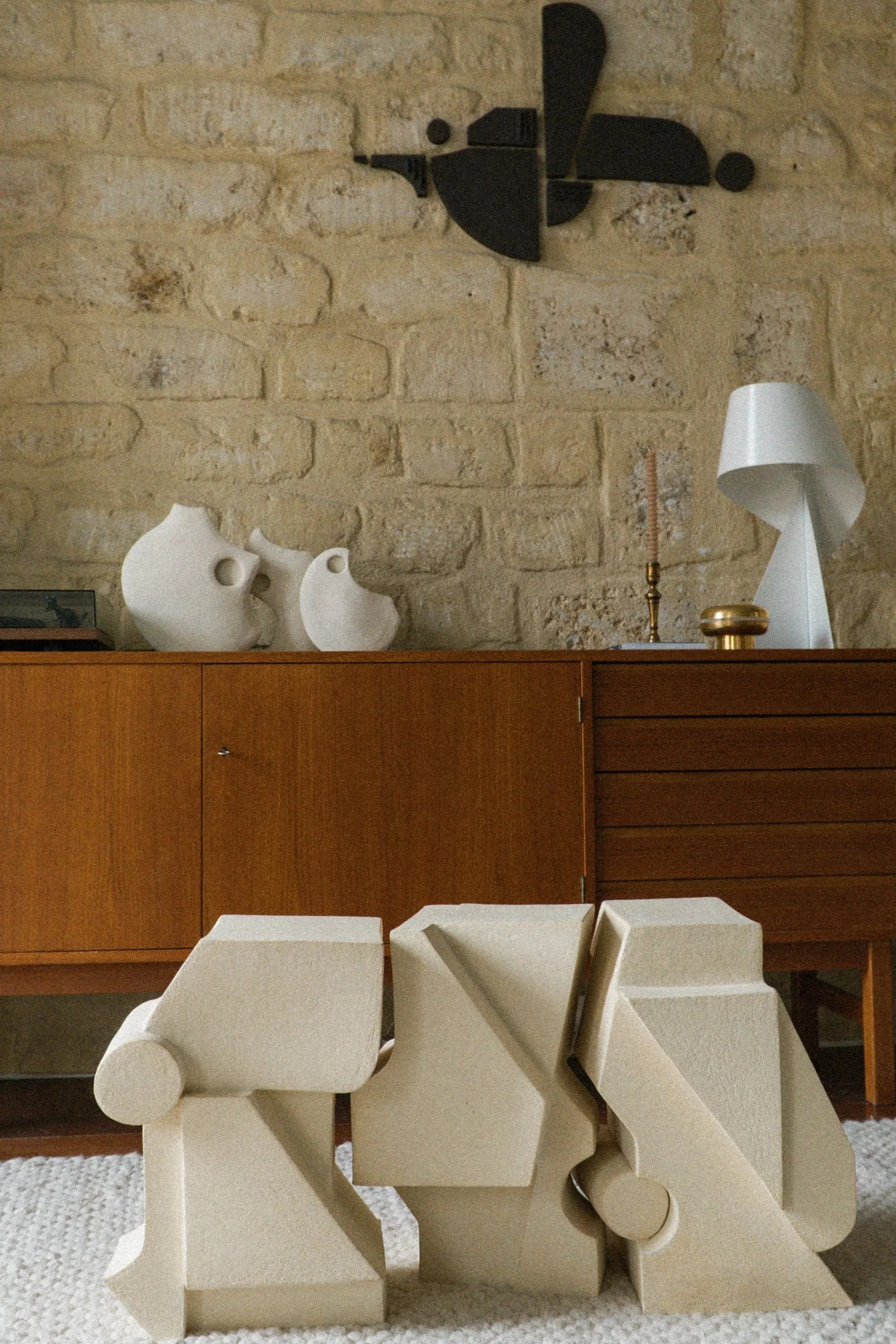 Sculpture modulaires en grès – Caroline Desile – console – série Architectures