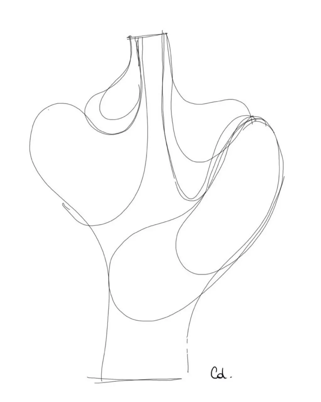 Dessin oeuvre sculpturale Sedimentum – Caroline Desile