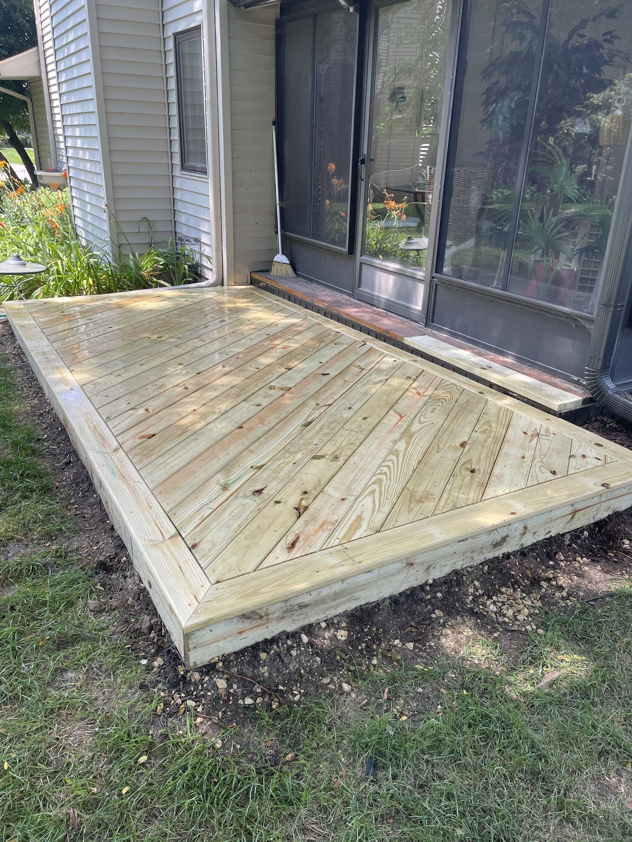 Pressure Treated Wood Landing