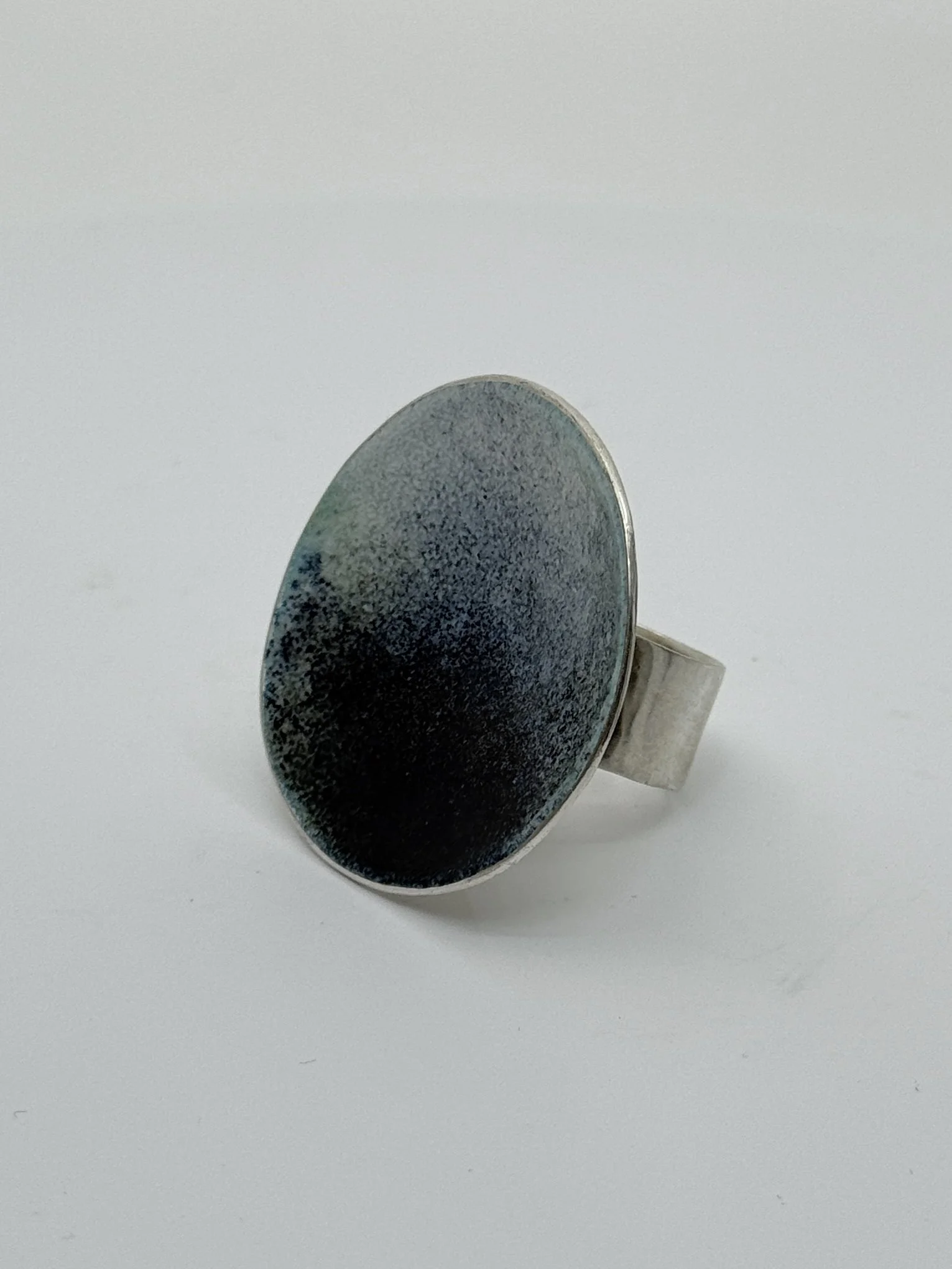 Silver rock ring with enamel I