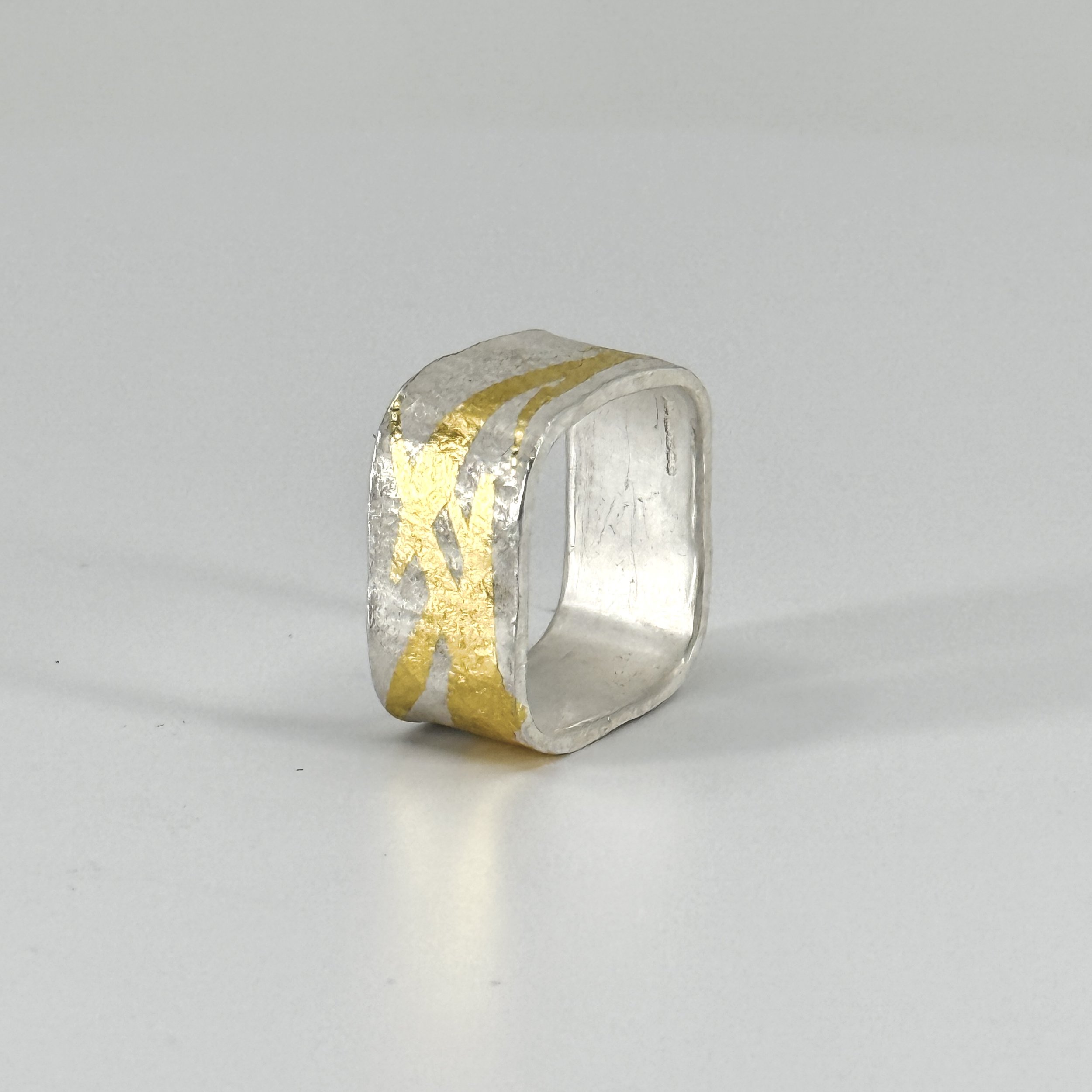 Silver keum boo square ring