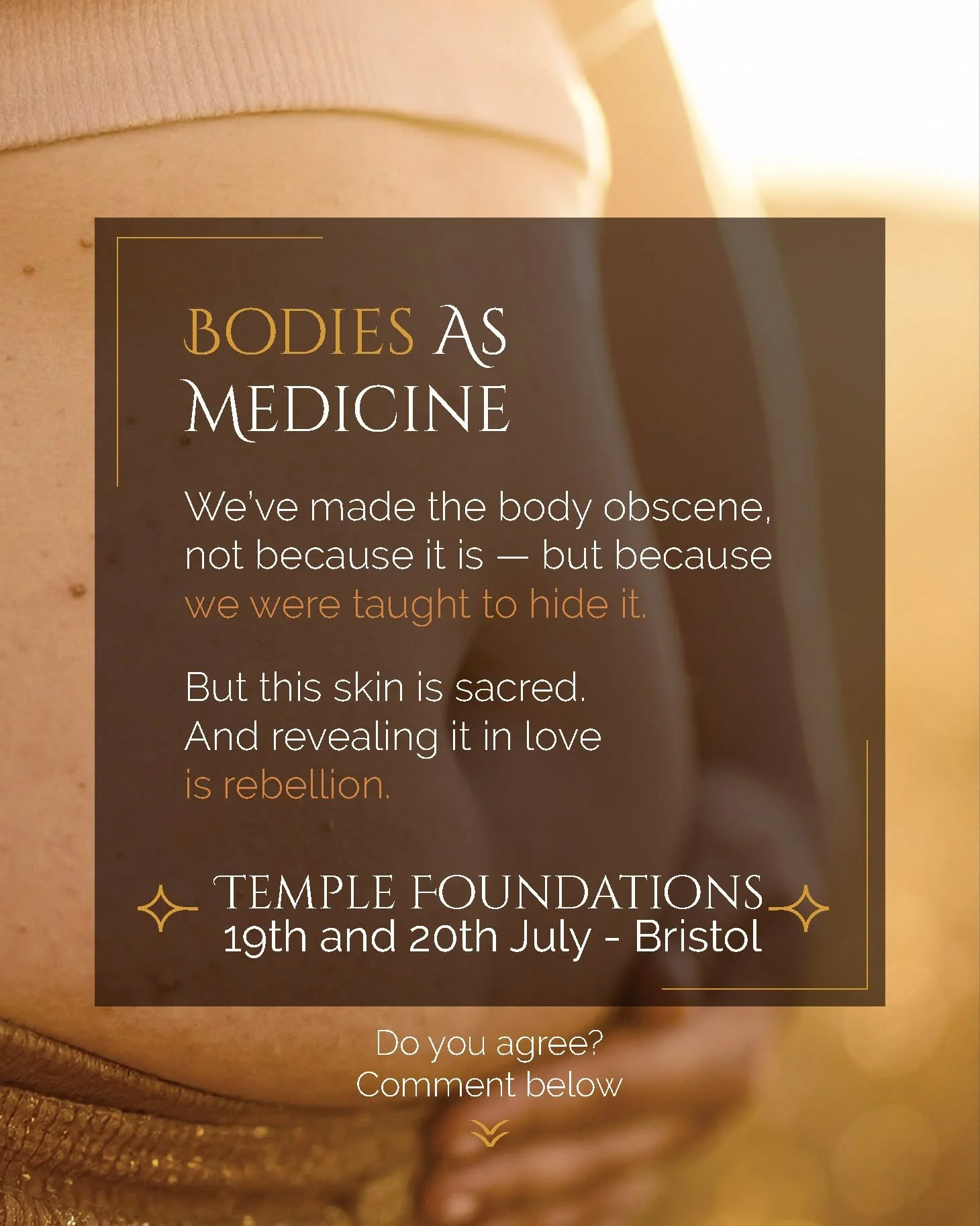 You live in a body &mdash; but how deeply do you know it?
In a world that taught us to hide, fix, or numb our bodies, this workshop is an invitation to meet yourself with compassion, truth, and reverence. A tender, powerful journey into embodiment, v