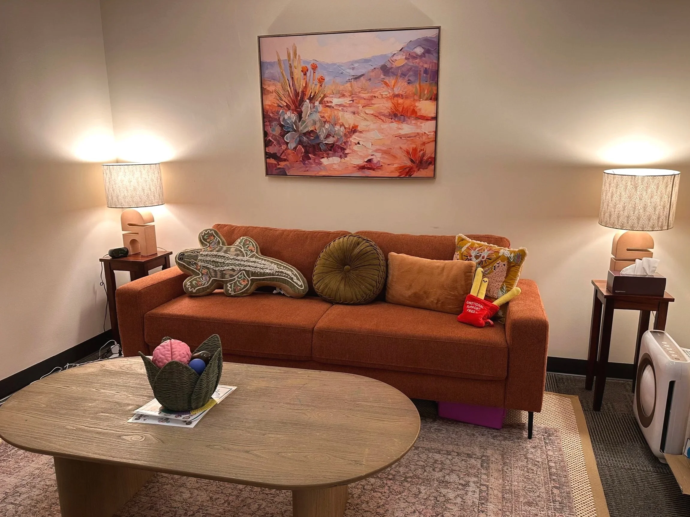 Soft, calm, and unhurried. Our therapy rooms are designed to feel like a safe landing place, not a clinical space, for children and families in Walnut Creek.