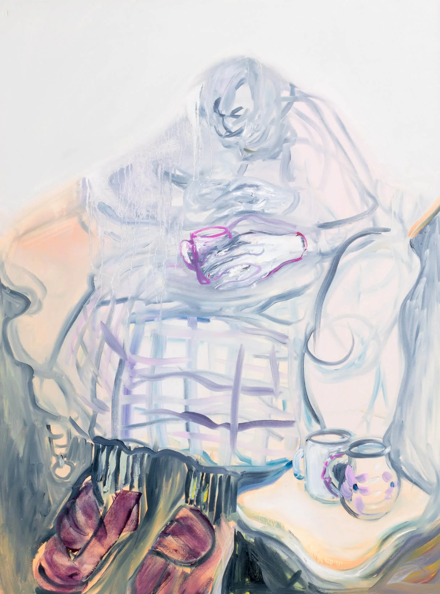  Nanna in Big Slippers, 2006  Oil on canvas, 102x76cm 