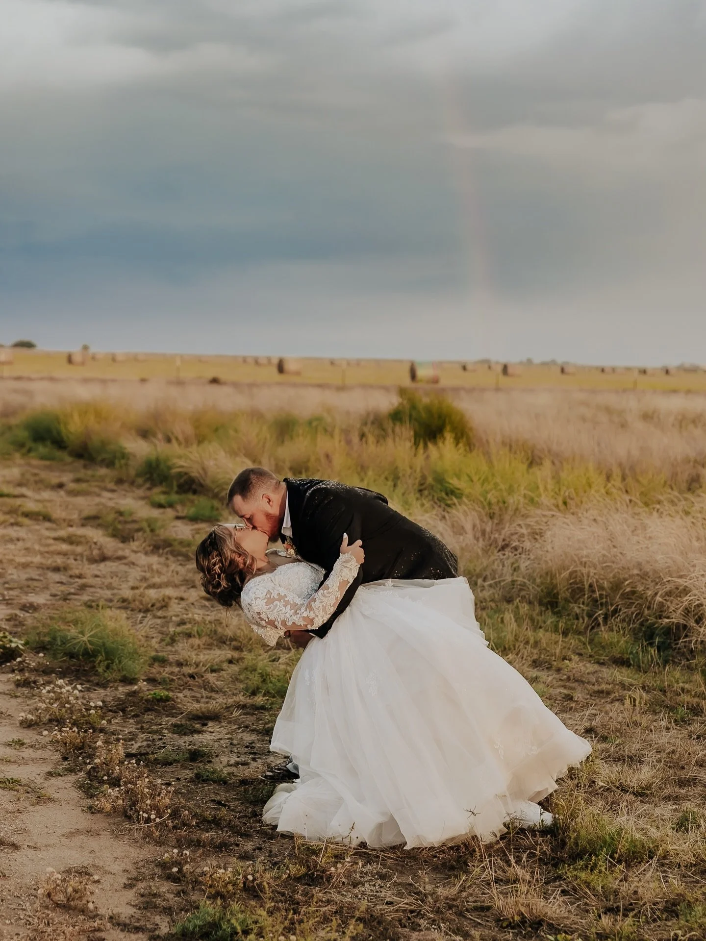 Carson + Jourdan had a beautiful October wedding. While we took most portraits right after the ceremony, one of my favorite moments was stealing 5&ndash;10 minutes after dinner to chase the sunset in an open field. It wasn&rsquo;t planned, but being 