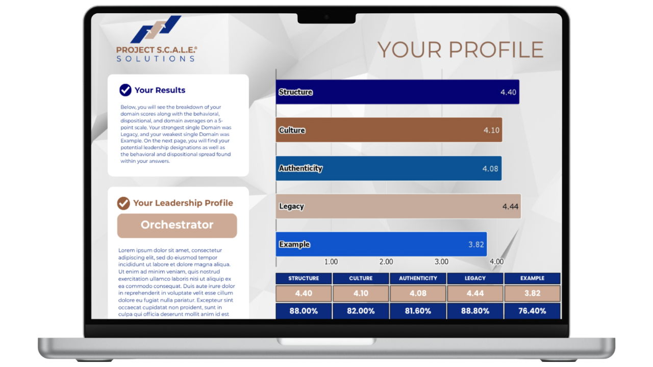 Project S.C.A.L.E.® 180 Audit Report results on screen