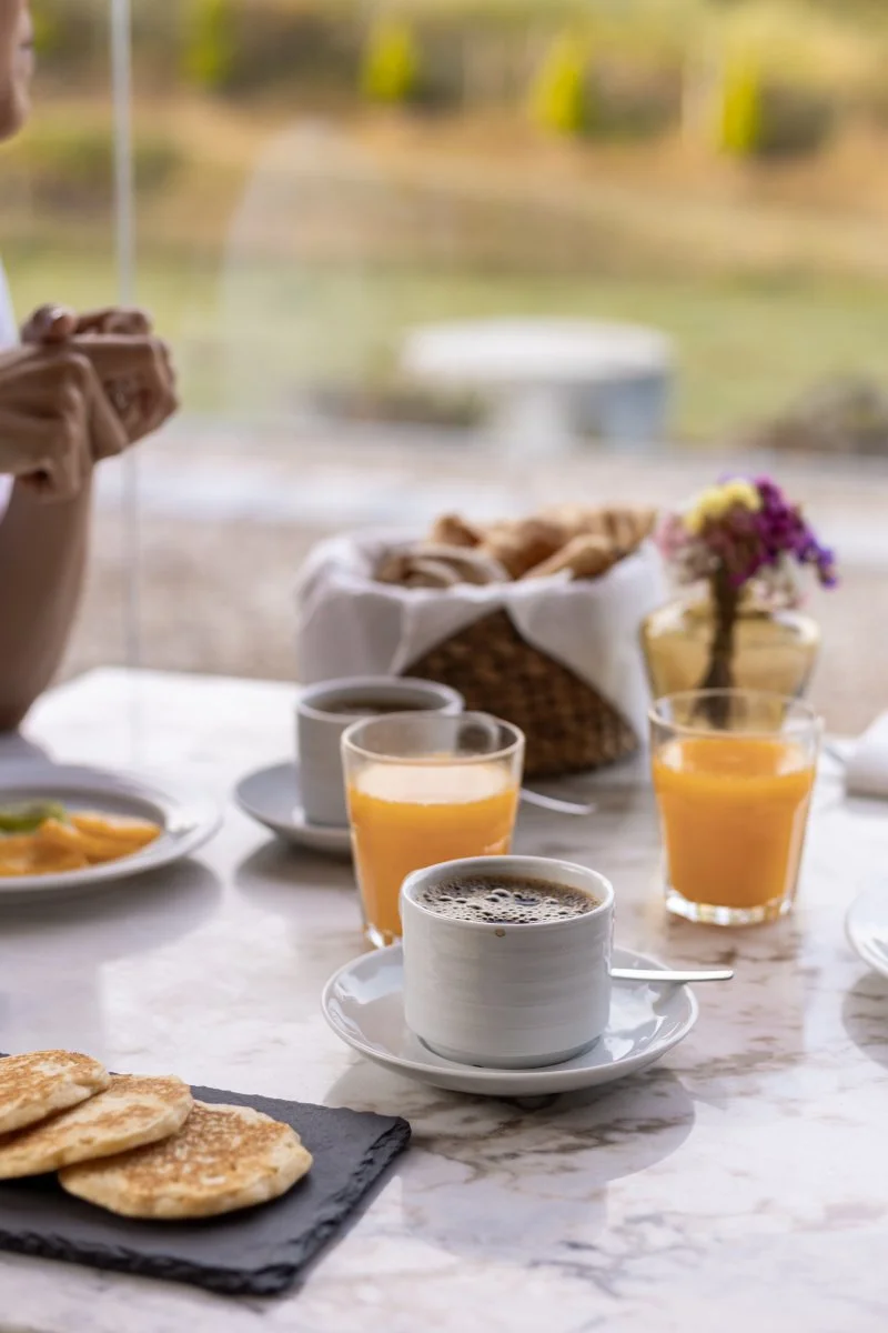 Breakfast at the equestrian resort in Santarém, Portugal