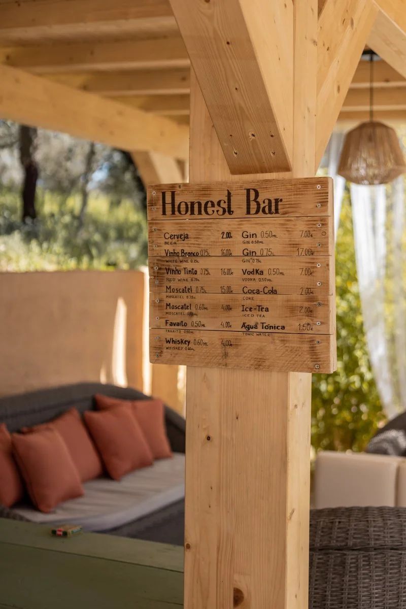 Terrace and chill out area at the equestrian resort in Portugal