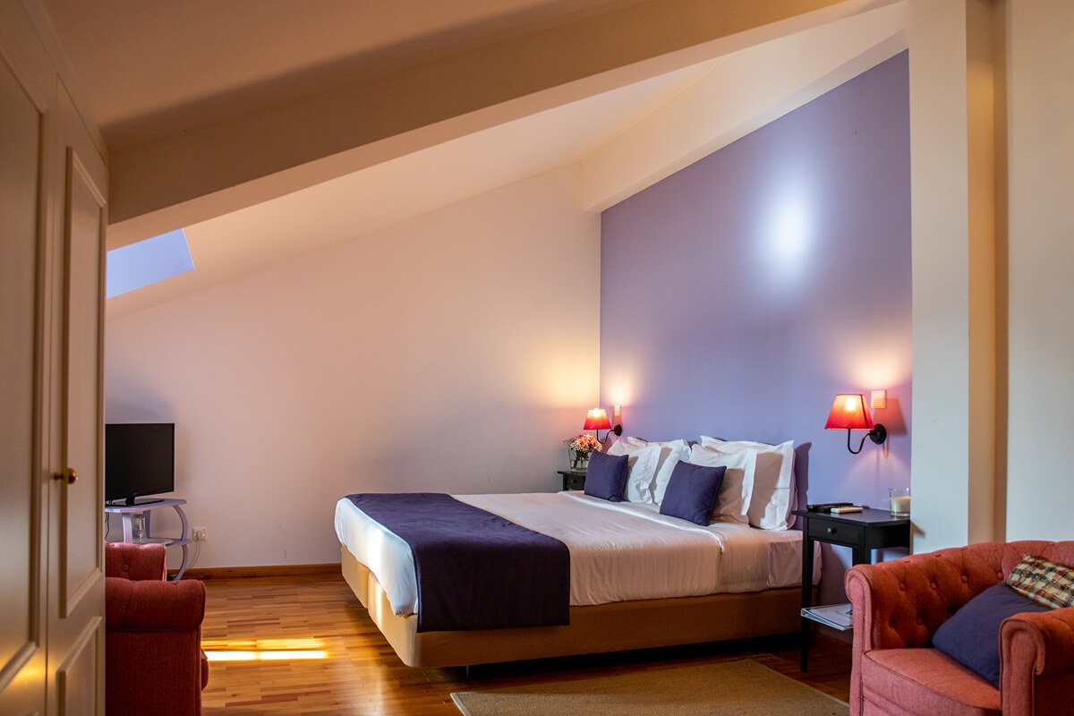 Bedroom at the equestrian resort in Santarém, Portugal