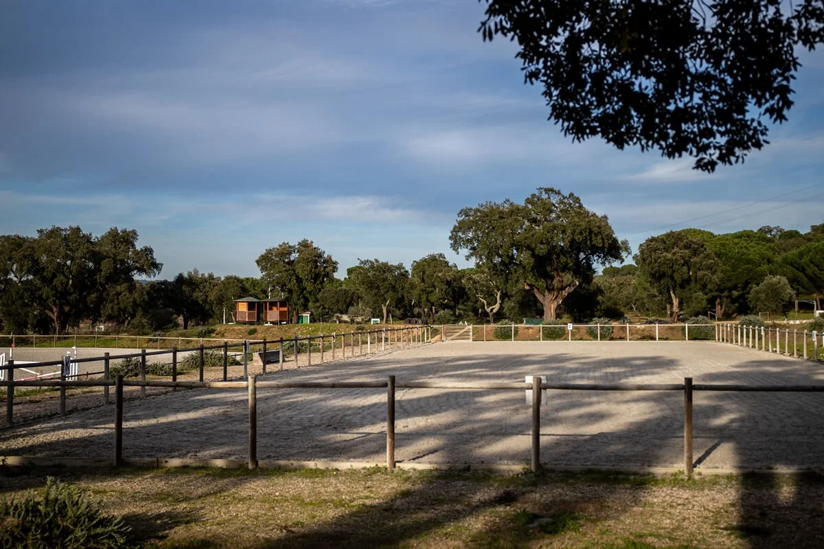 Equestrian resort in Portugal, outdoor arena for the horse riding lessons