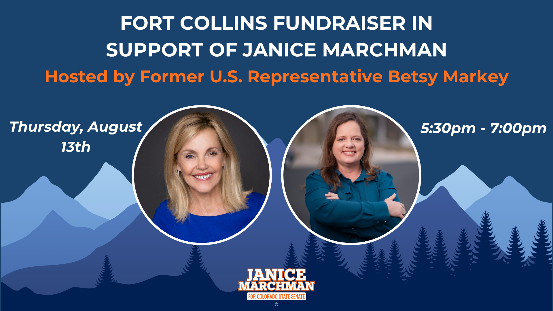 Fort Collins Fundraiser in Support of Janice Marchman, Hosted by Former U.S. Representative Betsy Markey