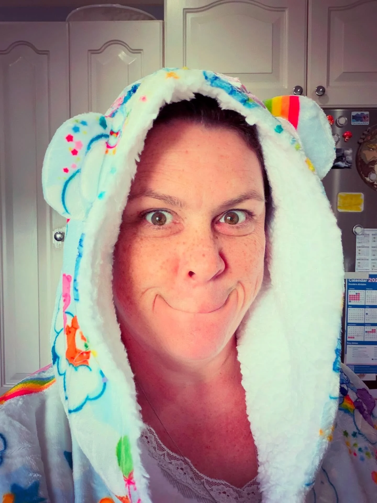 Happy Winter to all who commiserate. Also, my new Oodie just came in. It&rsquo;s a #CareBears Oodie. May cause unexpected Whovillian face.

IT HAS EARS!!! ✨❤️

Also Happy Pride!! 🏳️&zwj;🌈

#pride🌈