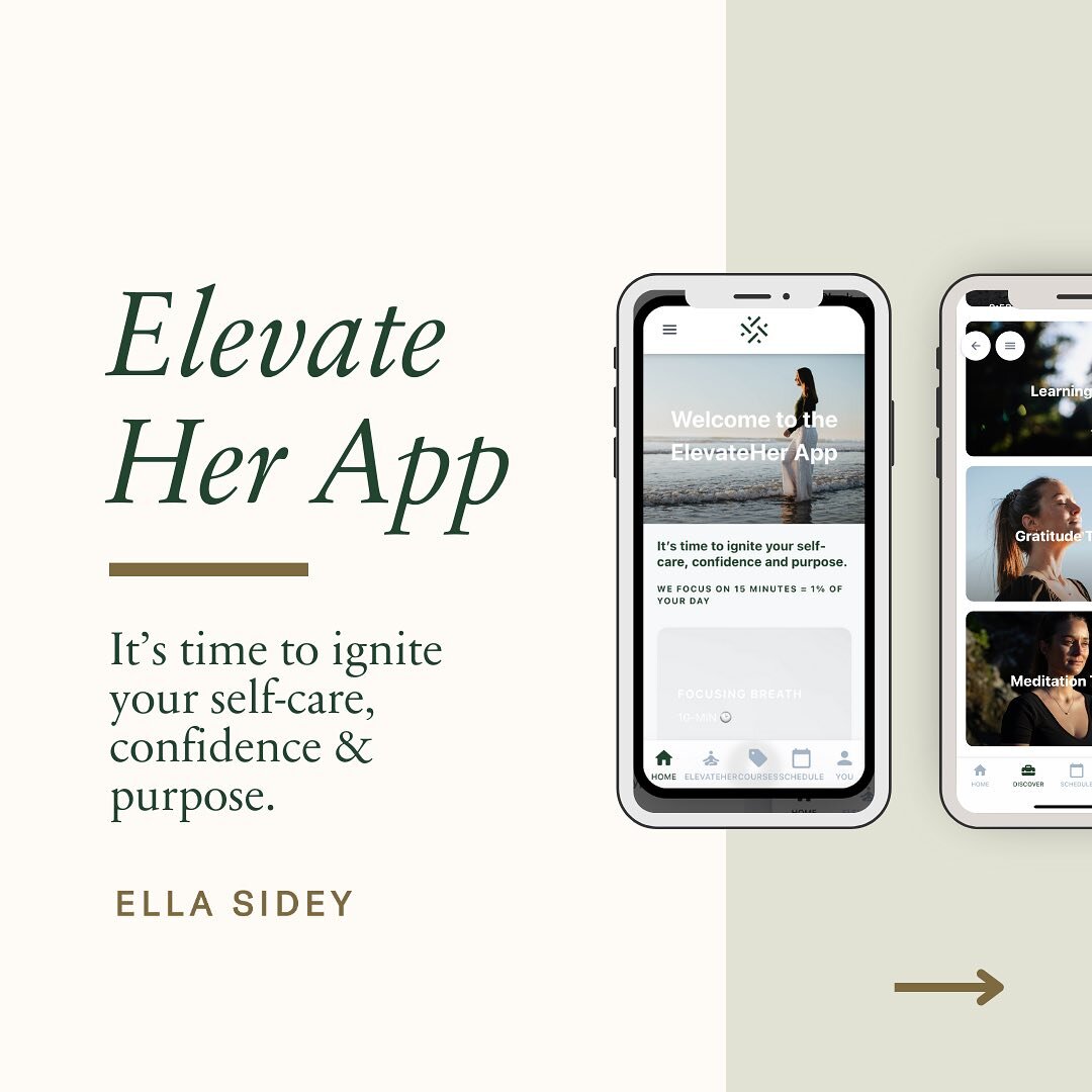 Big Announcement 👉🏼👉🏼 

ElevateHer is now officially live. 

Dive into a world of guided self-care practices:
✅ Relaxation for calmness
✅ Unwind to reduce stress
✅ Focus for clarity
✅ Self-Growth for joy and purpose. 

Embark on this powerful bit
