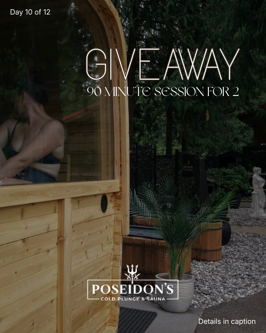 ✨ DAY 10 OF 12 &mdash; GIVEAWAY! ✨

Today&rsquo;s giveaway is all about rest, recovery and slow mountain living &mdash; partnering with Poseidons Chilliwack, an incredible local wellness space offering cold plunges, cedar saunas and contrast therapy.