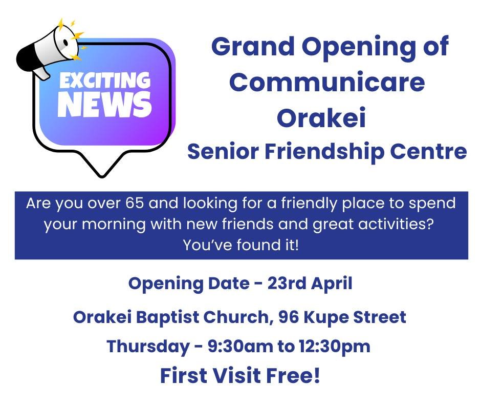 Grant Opening of Communicare Ōrākei senior Friendship Centre