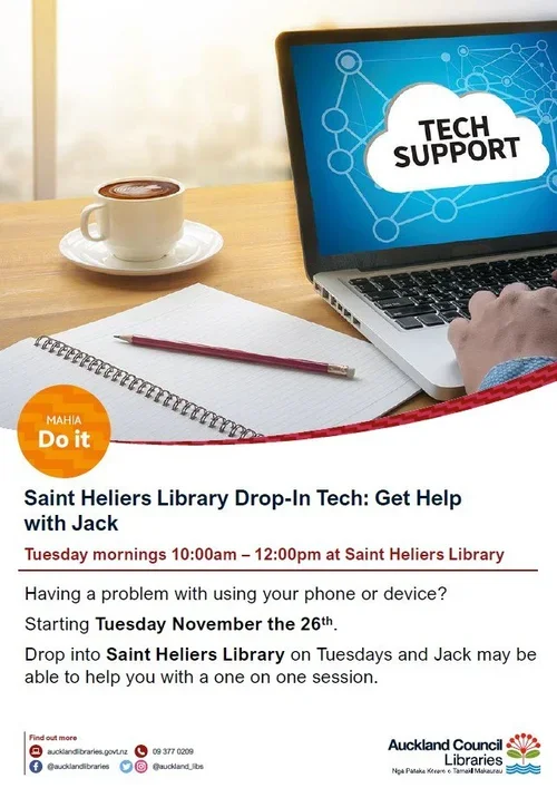 St Heliers Library Drop-in Tech:  Get Help with Jack