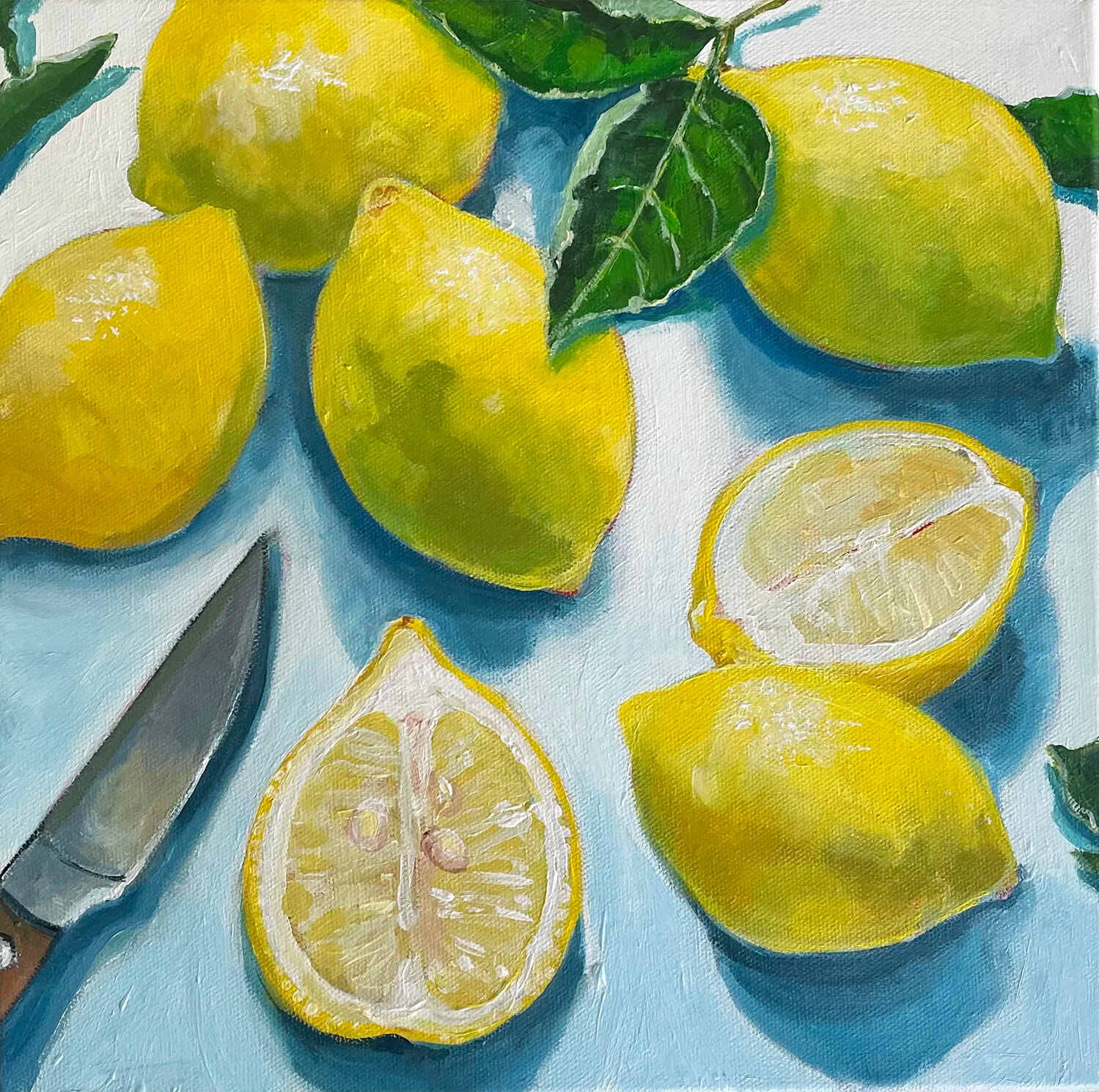 SOLD // LEMONS ON BLUE