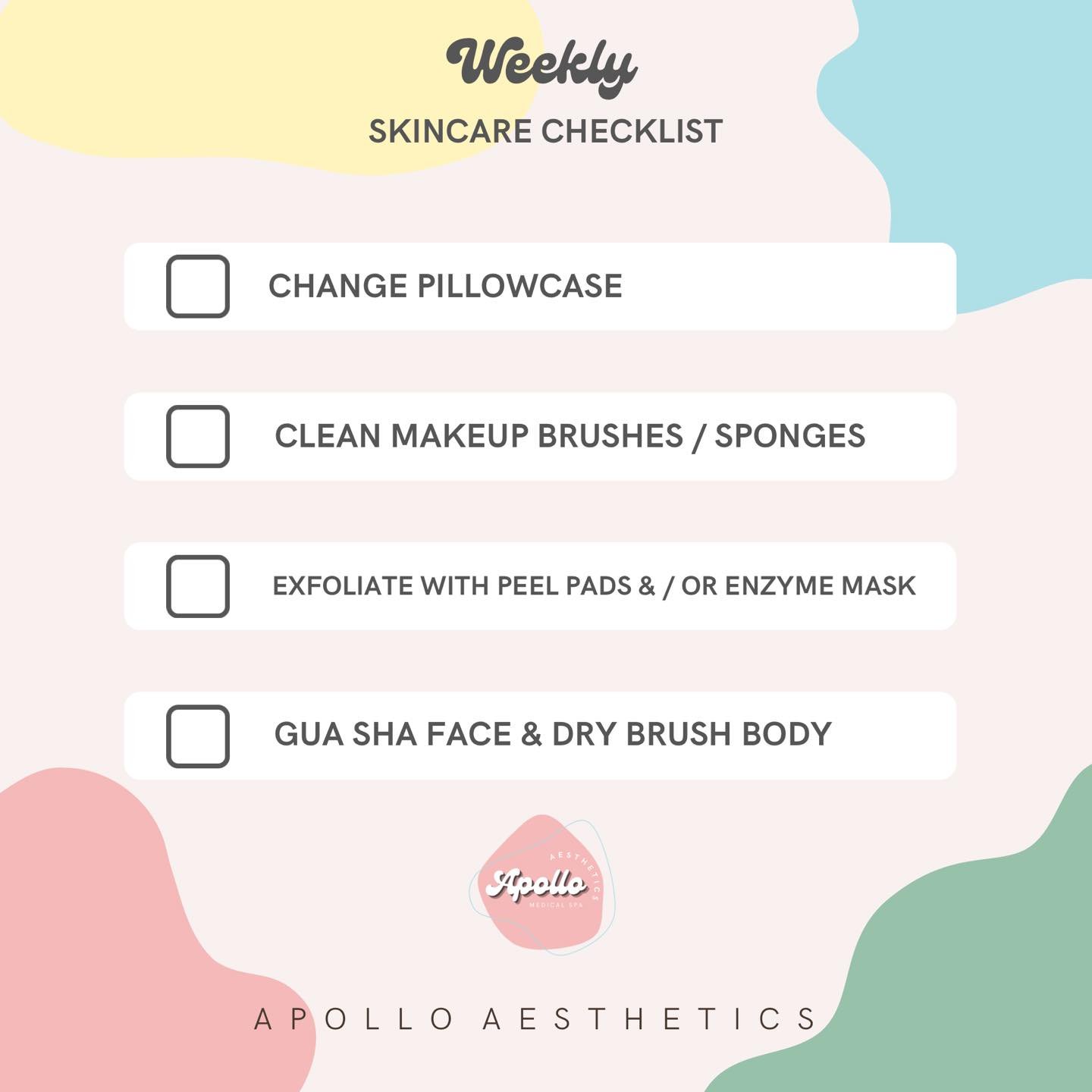 Happy Monday! Did you get your weekly skincare check list done for a fresh new week? 😇
These help tremendously for my acne prone skin types, but also just good for overall skin health. 
💤 Pillowcase- can you imagine all the dead skin build up on th