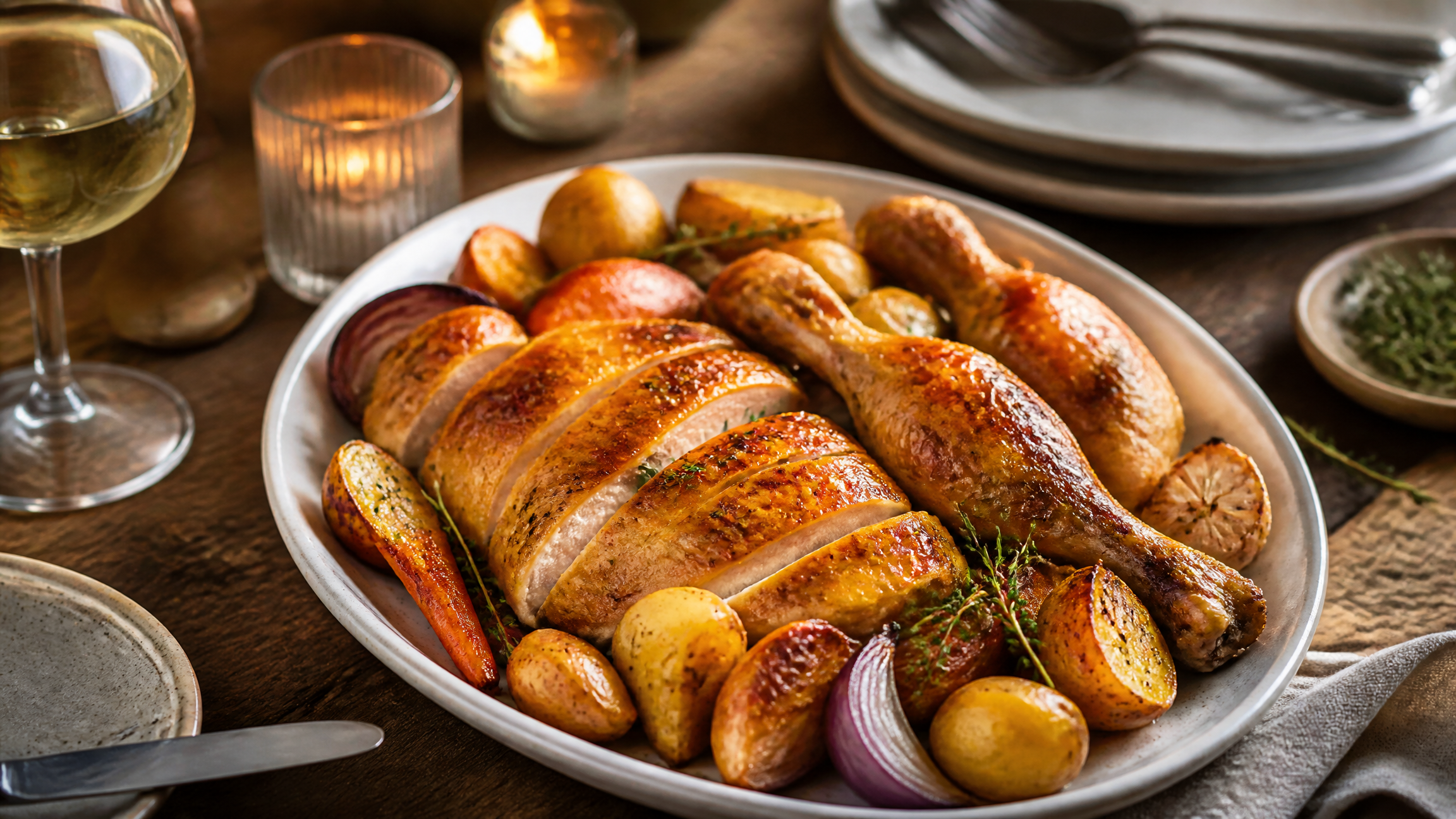 Honey-glazed roast chicken with vegetables — Art of the Hive dinner recipes
