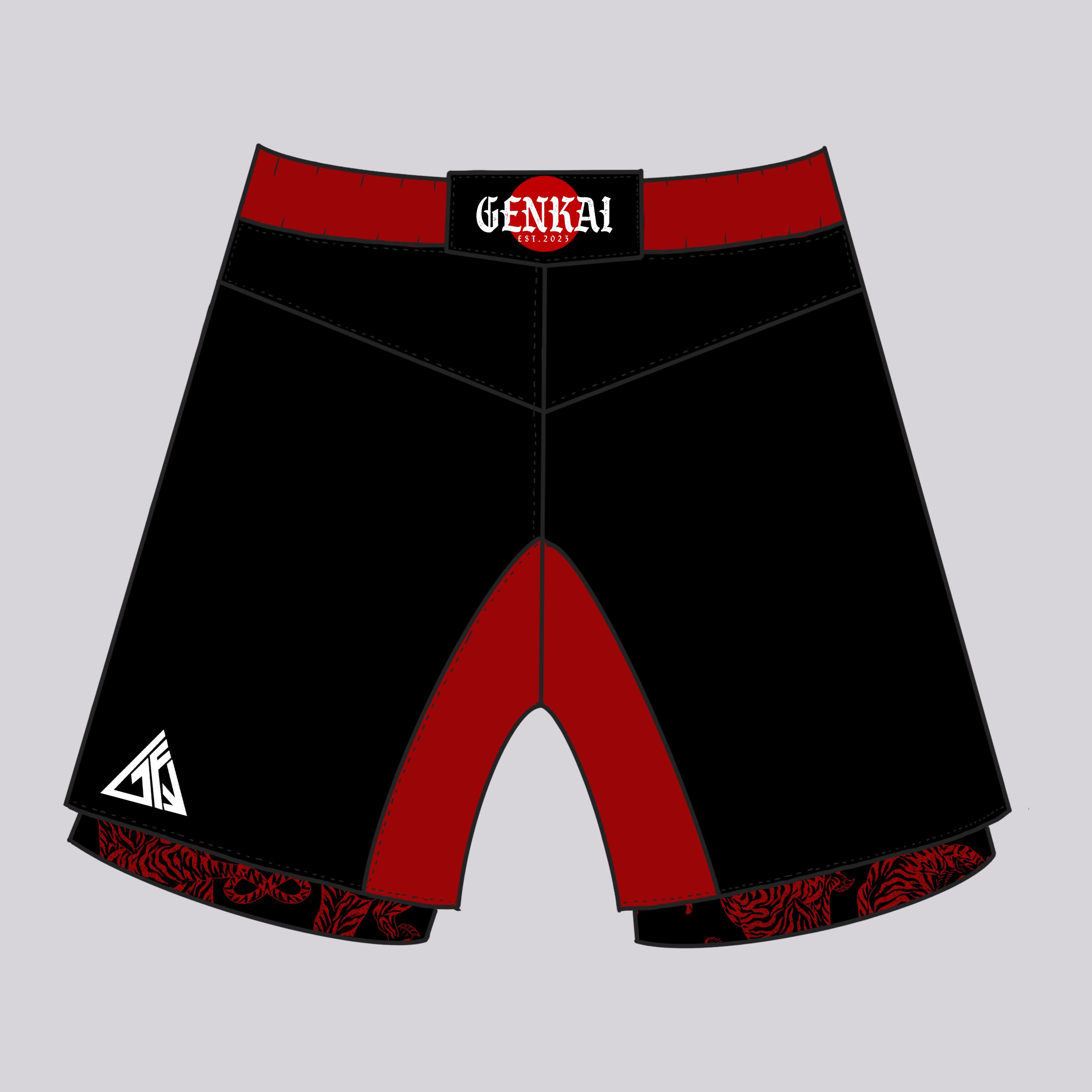 Twin Tigers Mens Shorts Black Back.png