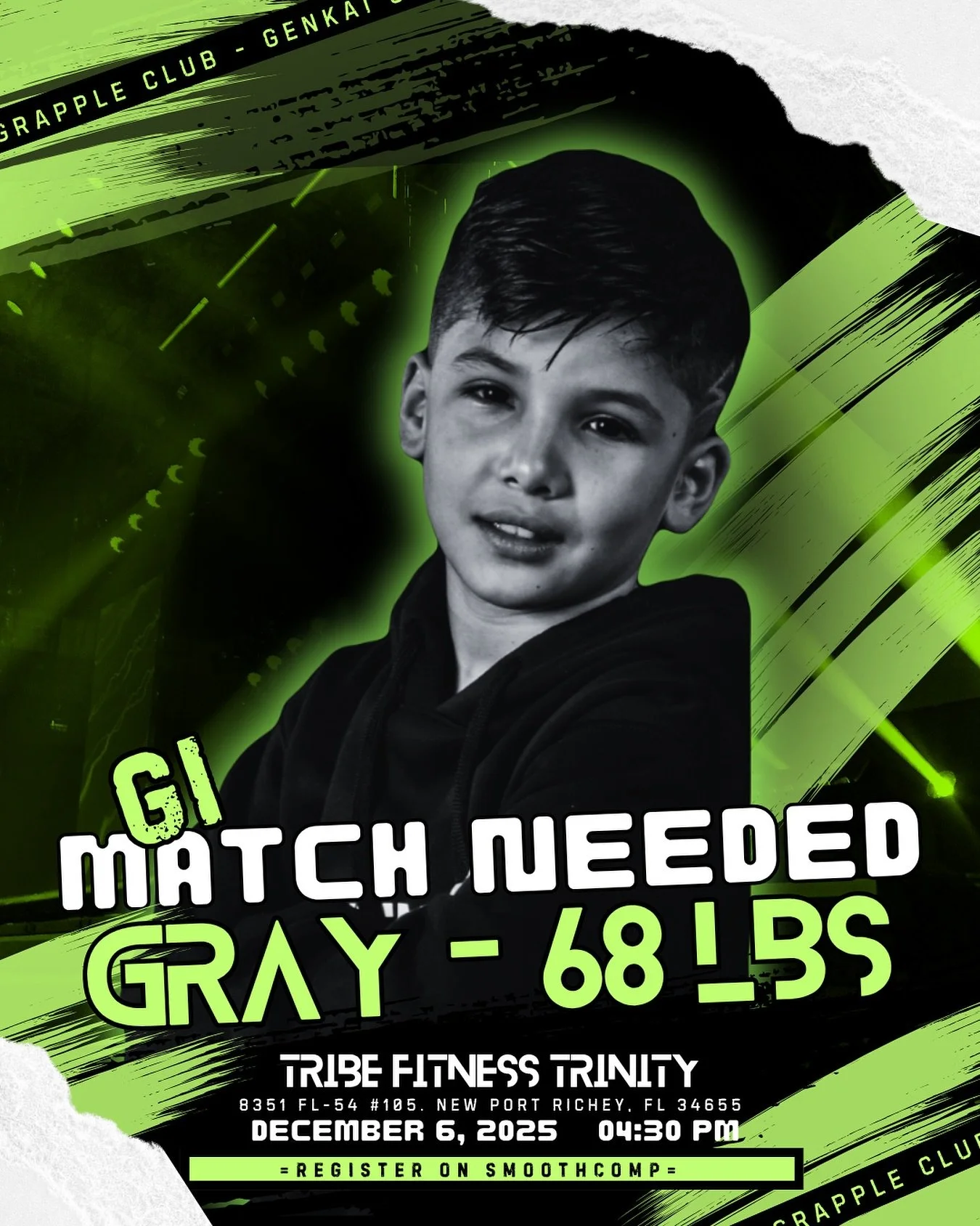 ❇️ GI MATCH NEEDED ❇️ // Gray - 68 lbs! (8y.o)

Who wants to take on Adonis @the.grappling.bros on Dec.6th at the Genkai Grapple Club V1 event? Submission Only - Superfight Series guaranteed to be a high energy night! 

If you fit the age, rank, and 