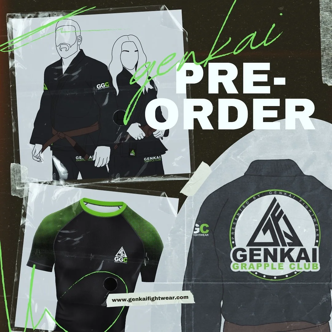 ❇️ GENKAI GRAPPLE CLUB: PRE-ORDER ❇️ // Debuting our first ever GENKAI GI with matching Genkai Grapple Club Gear. 

Now available for pre-order at a discounted price 
PLUS free shipping! 

Pre-order ends November 5th! 
Limited release &bull; IBJJF le