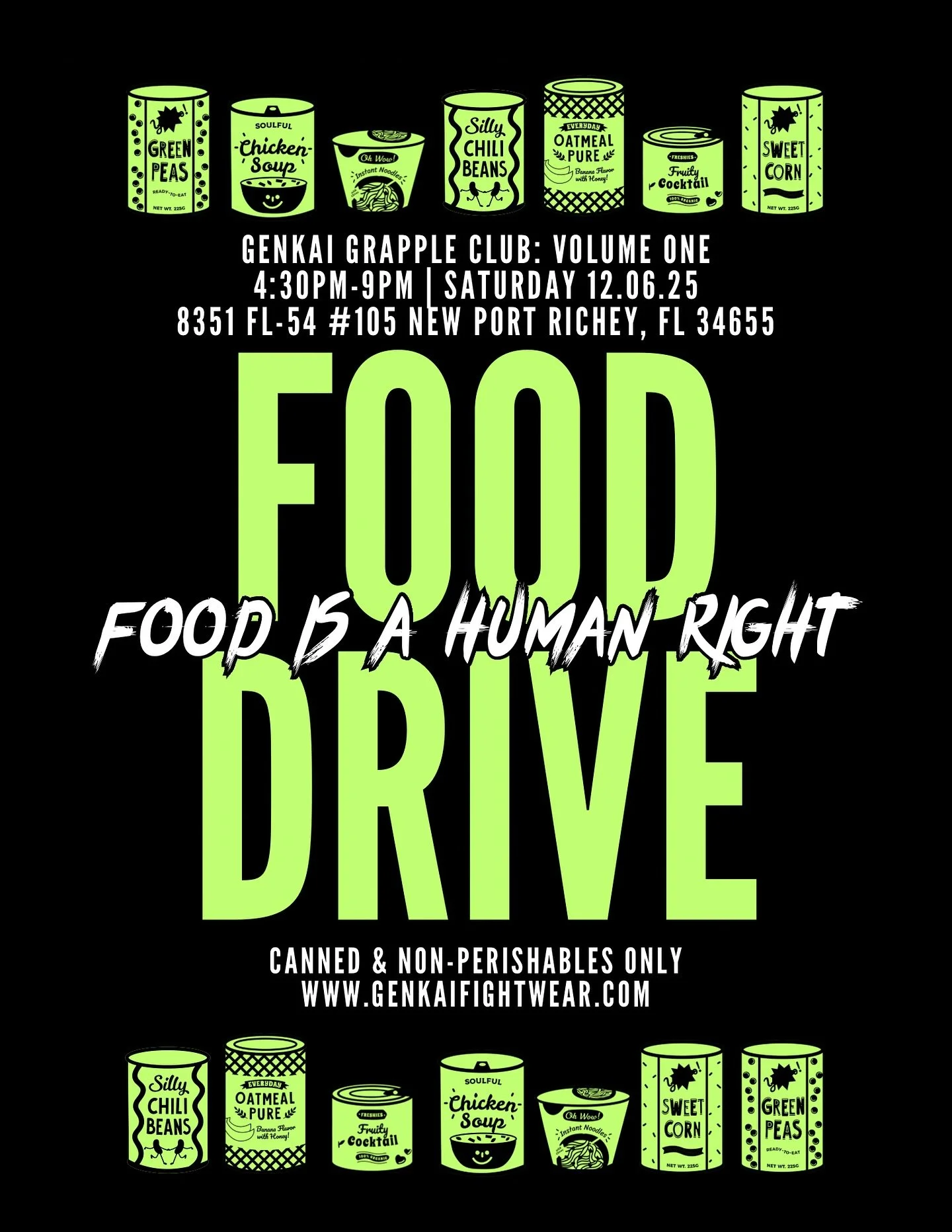 FOOD DRIVE 🥫 // Food is a human right. We believe that our mission for Genkai Impact doesn&rsquo;t just stop at funding jiu-jitsu for kids and teens. But it is most importantly created to support our communities and helping those in need.

We have d